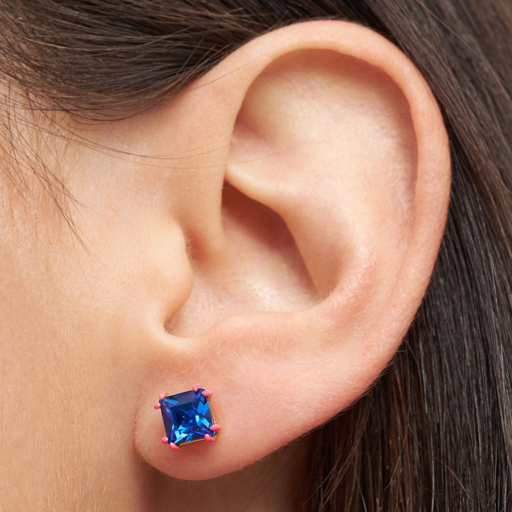 Oorbel Gala Crystal Bling - blue-pink
