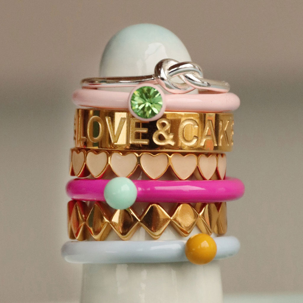 Ring Color Crystal Silk Light Pink