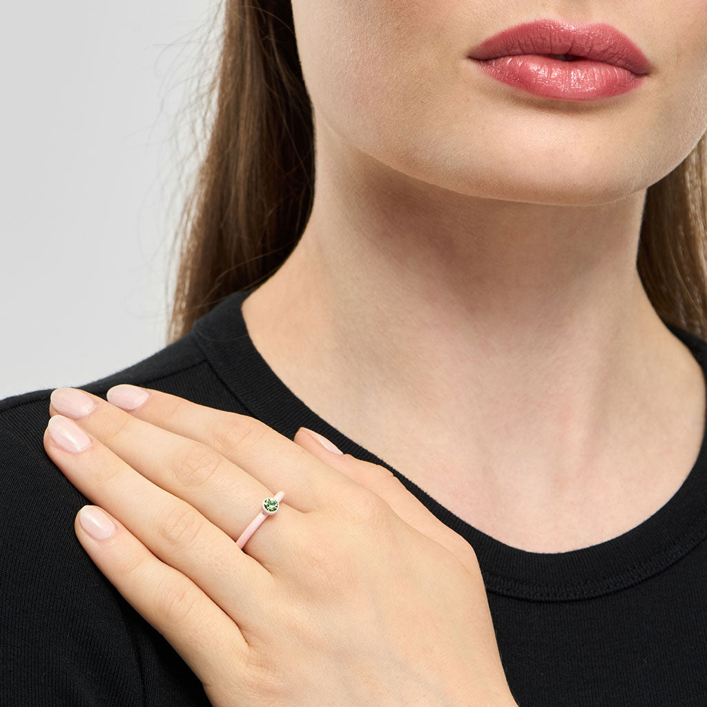 Ring Color Crystal Silk Light Pink