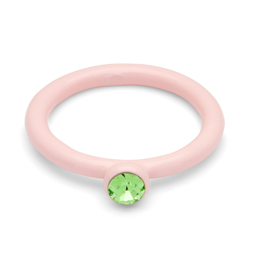 Ring Color Crystal Silk Light Pink