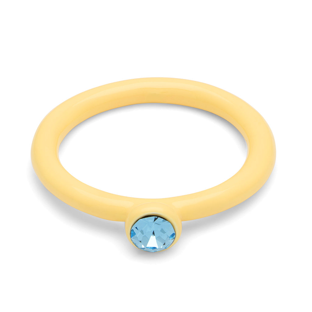 Ring Color Crystal Soft Yellow