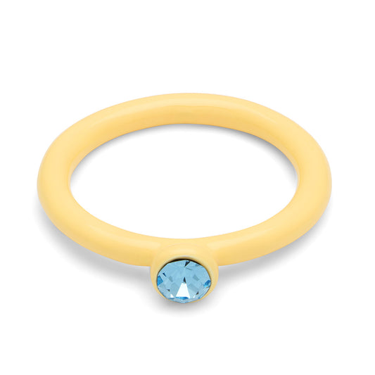 Ring Color Crystal Soft Yellow