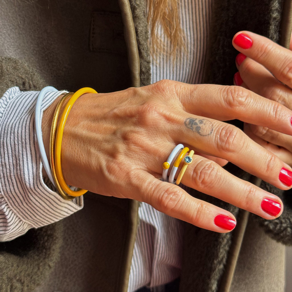 Ring Color Crystal Soft Yellow