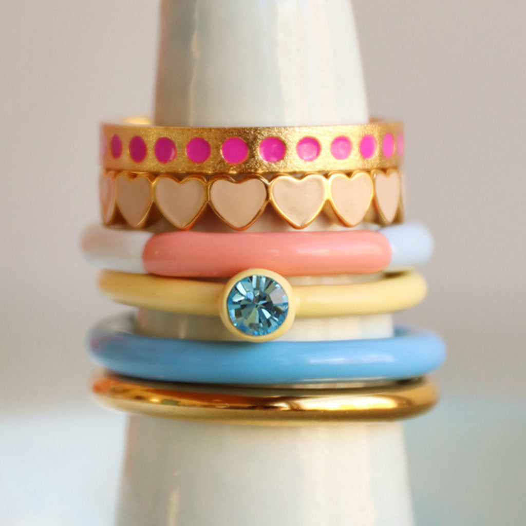 Ring Color Crystal Soft Yellow