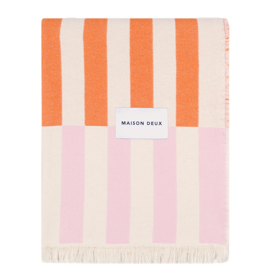 Katoenen plaid Tiles Roze Wortel