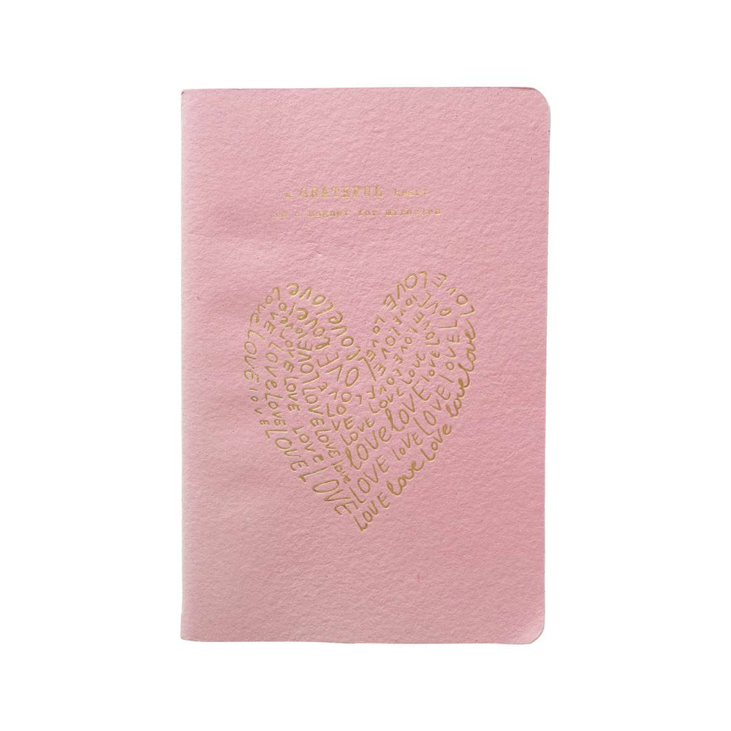 A Beautiful Story notebook gratitude, roze met hart 