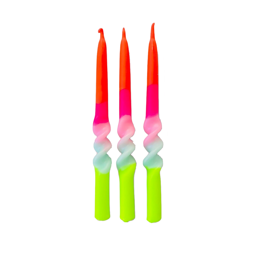 Candle Dip Dye Swirl Lollipop Flowers - set of 3