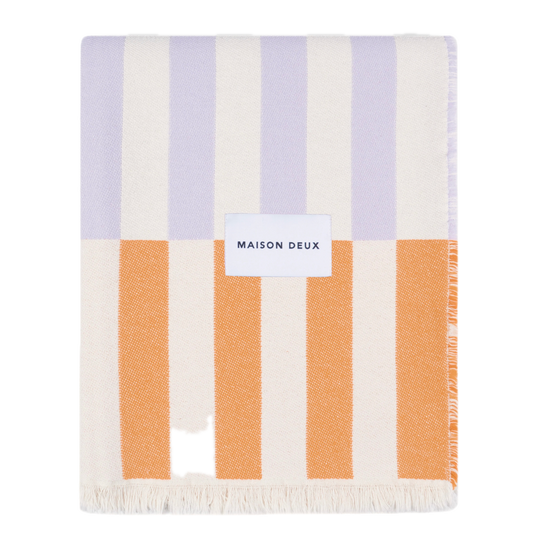 Katoenen plaid Tiles Papaya Lila