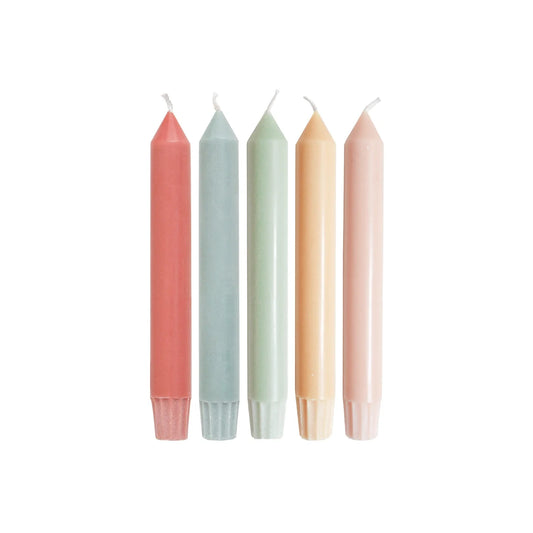 Bougies de dîner courtes multicolores