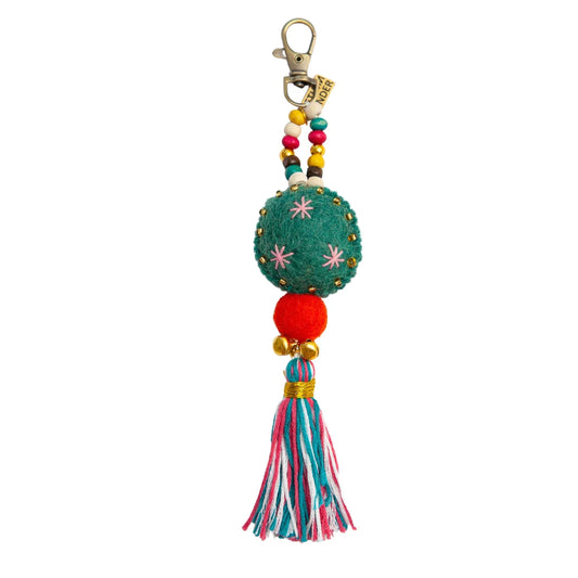 Porte-clés feutrine rond vert