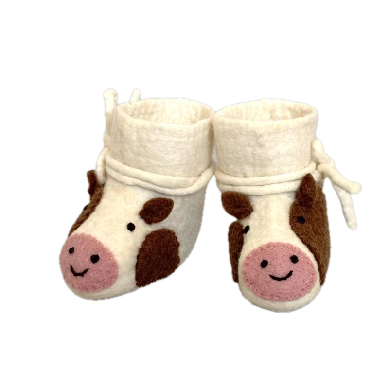 Baby shoes cow