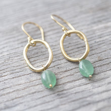 Charger l&#39;image dans la galerie, Boucles d&#39;oreilles Gracieuses Aventurine Or
