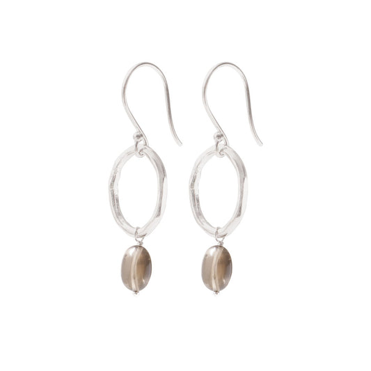 Oorbellen Graceful Rookkwarts Zilver