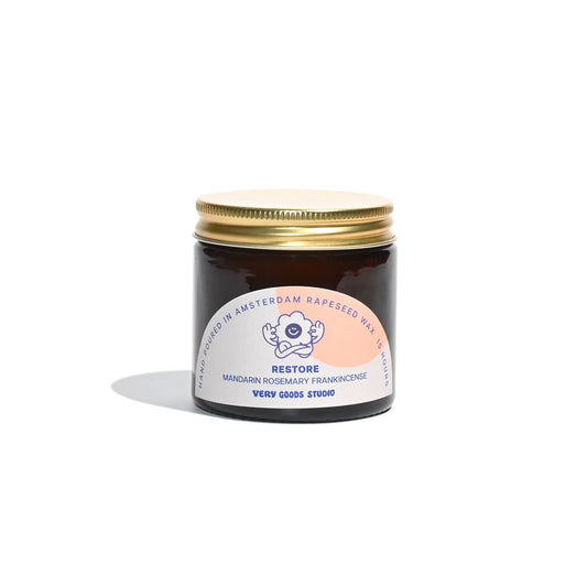 RESTORE/amberkleurige glazen potten van 60 ml/12-15 uur