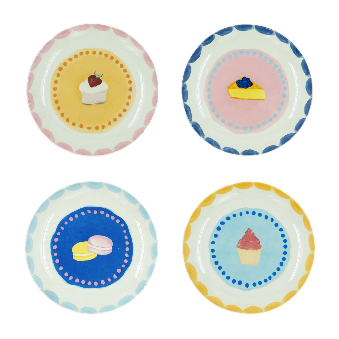 Plate Sweet Pastry - set of 4