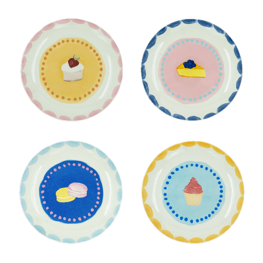 Plate Sweet Pastry - set of 4
