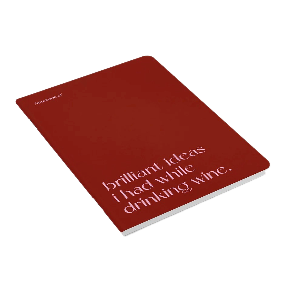 Schrift 'brilliant ideas I had while drinking wine.'