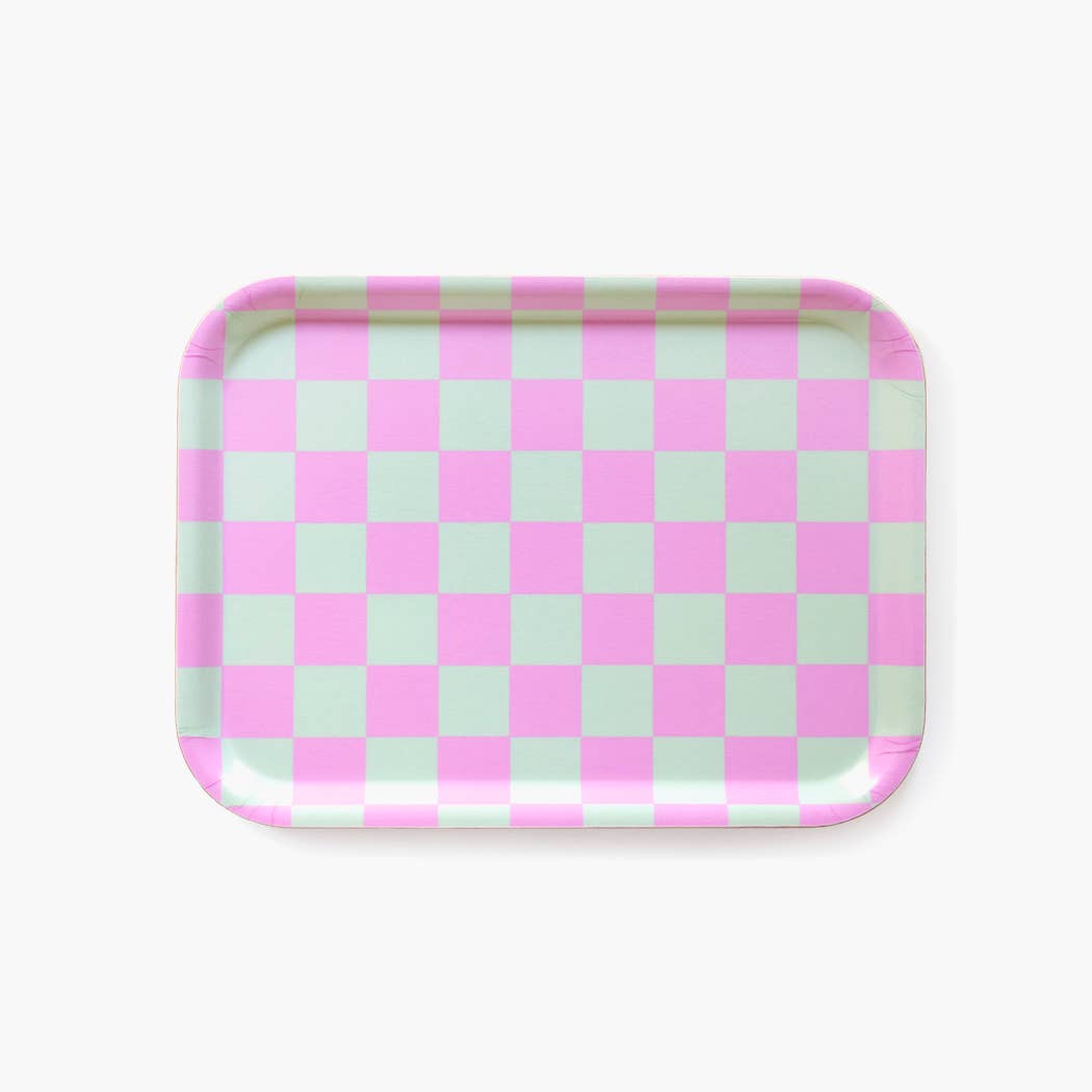 Dienblad Checker Mint-Peony
