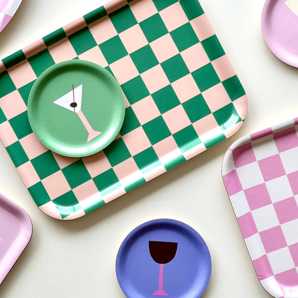 Dienblad Checker Peach-Tulip