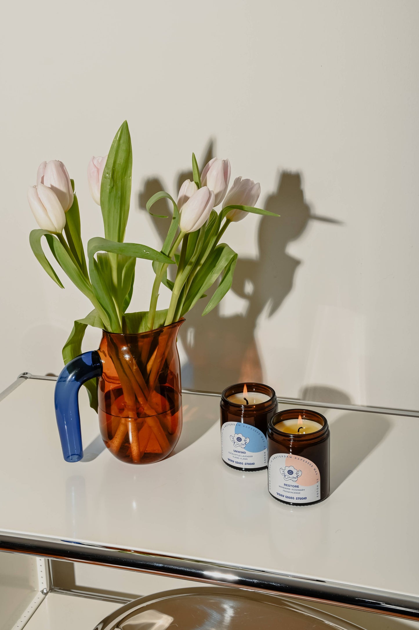 RESTORE/amberkleurige glazen potten van 170 ml/45-50 uur