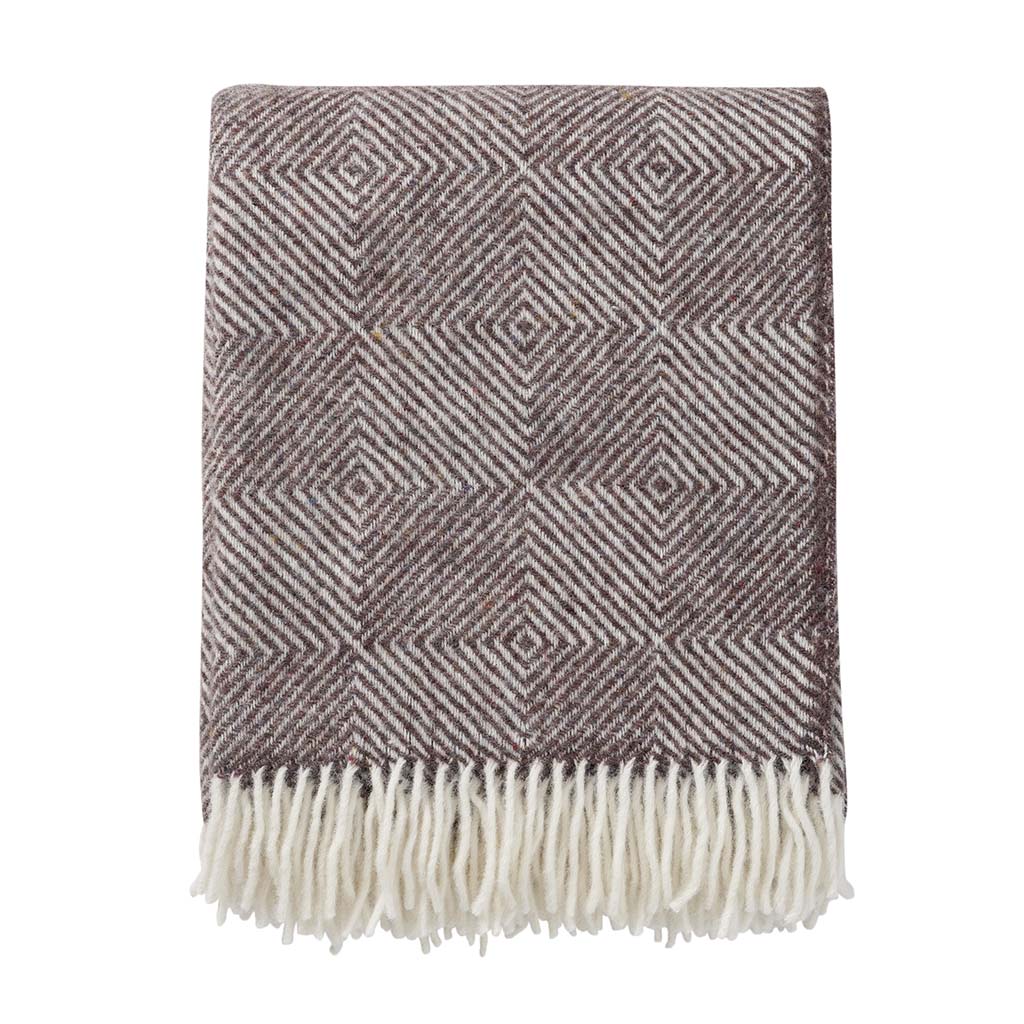 Plaid en laine Gooseye marron