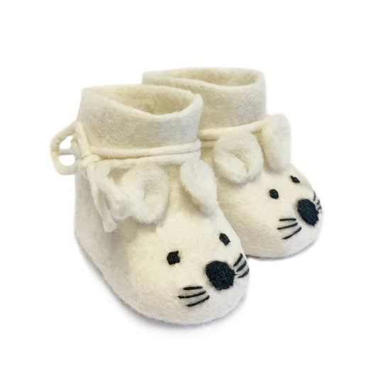 Babyslofjes muis - wit