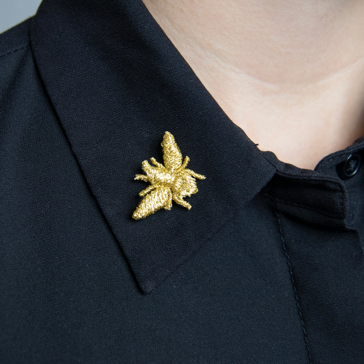Gouden Geborduurde Broches – 3 kleine insecten