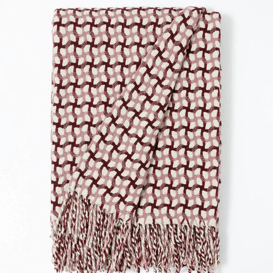Woolen Portuguese plaid Gathering pink