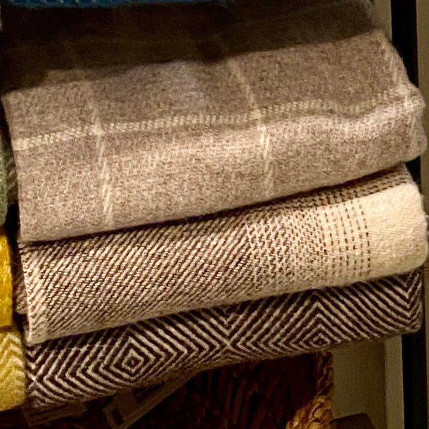 Plaid en laine Gooseye marron