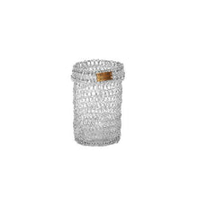Load image into Gallery viewer, White woven tea light - small narrow
