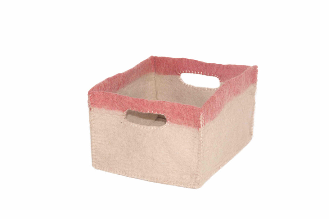 Felt basket pink