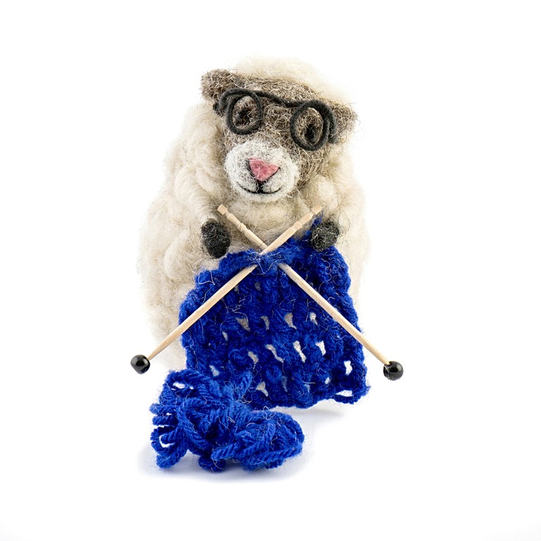 Mouton tricot bleu