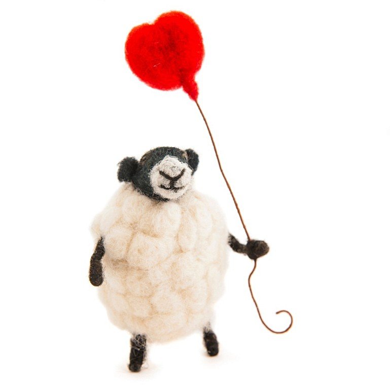 Schaap met hartballon